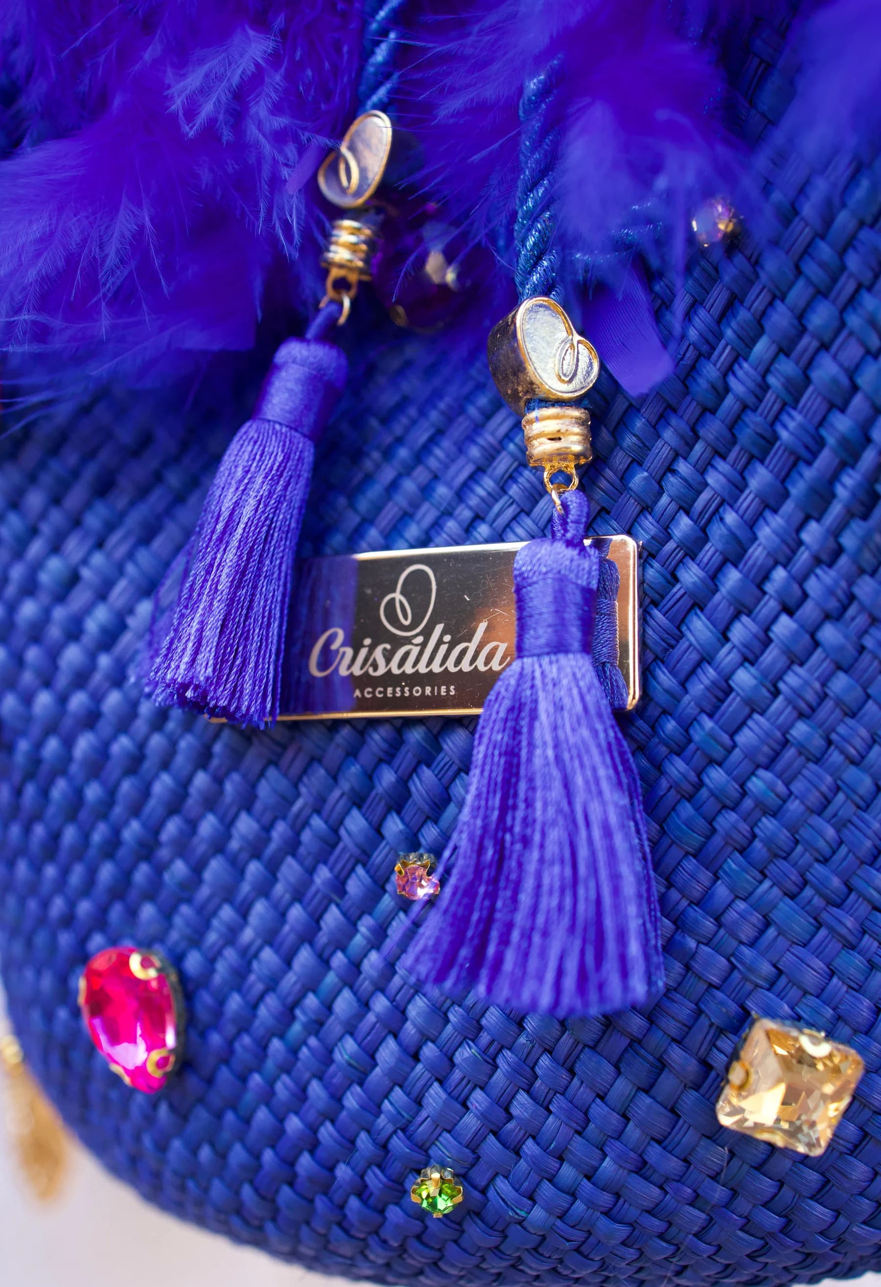 Ella Blue Straw Bag — view 3